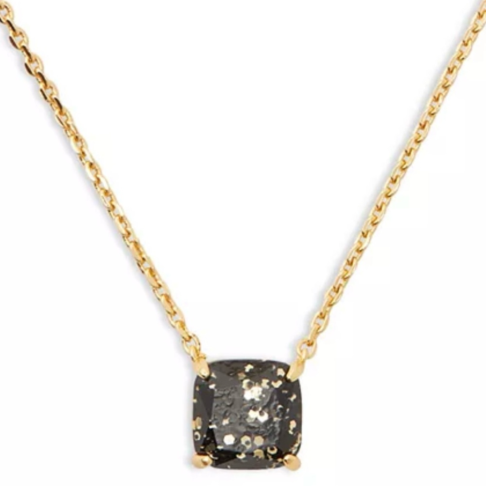 ♠️Kate Spade New York gold-tone square glitter stone mini pendant necklace